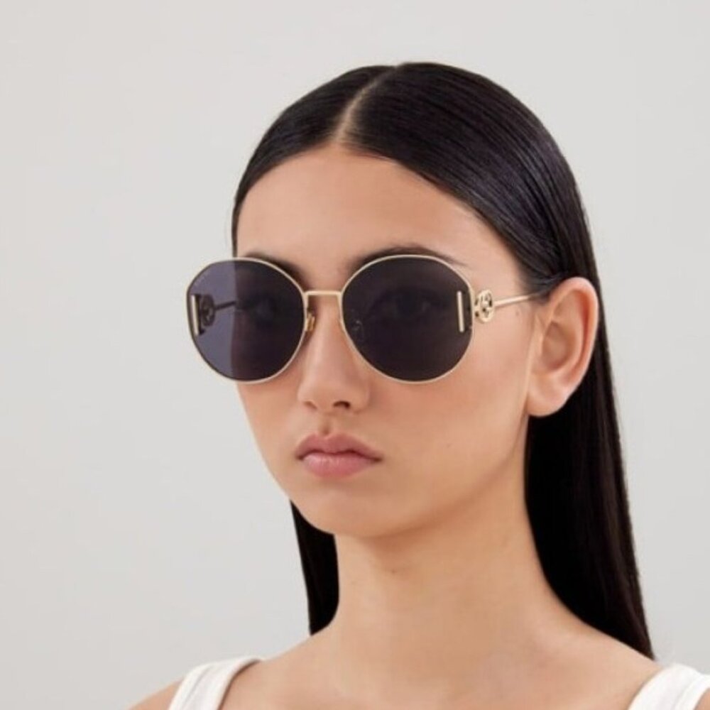 NEW GUCCI SUNGLASSES WOMEN GOLD/GRAY EYEWEAR GUCCI GG1206SA 002
